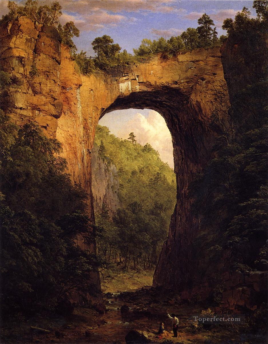 The Natural Bridge Virginia scenery Hudson River Frederic Edwin Church Oil Paintings